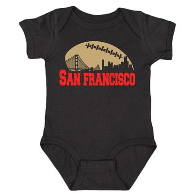 San Francisco Skyline Kid's Bodysuit for Football Fans (Black, 24M)