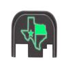 NDZ Performance Glow-in-The-Dark Aluminum Slide Cover Back Plate for Glock Gen 1-4 17 19 20 21 22 23 24 26 27 29 30 31 32 33 34 35 36 37 38 39 40 41  Texas State Flag, Green Glow view 1