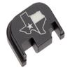 NDZ Performance Glow-in-The-Dark Aluminum Slide Cover Back Plate for Glock Gen 1-4 17 19 20 21 22 23 24 26 27 29 30 31 32 33 34 35 36 37 38 39 40 41  Texas State Flag, Green Glow view 4