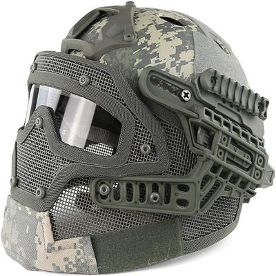 ACEXIER Fast Tactical Helmet Airsoft Paintball Protective Helmet Full Face Mask Goggles Outdoor Sports Hunting CS Game (ACU)