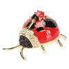Asixxsix Trinket Box, Red Vintage Figurine Trinket Box Enamel Crystal Hand Painted Jewelry Trinket Box Small Cute Animal Jewelry Boxes Collectible for Rings Earrings Jewelry view 1