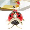 Asixxsix Trinket Box, Red Vintage Figurine Trinket Box Enamel Crystal Hand Painted Jewelry Trinket Box Small Cute Animal Jewelry Boxes Collectible for Rings Earrings Jewelry view 3