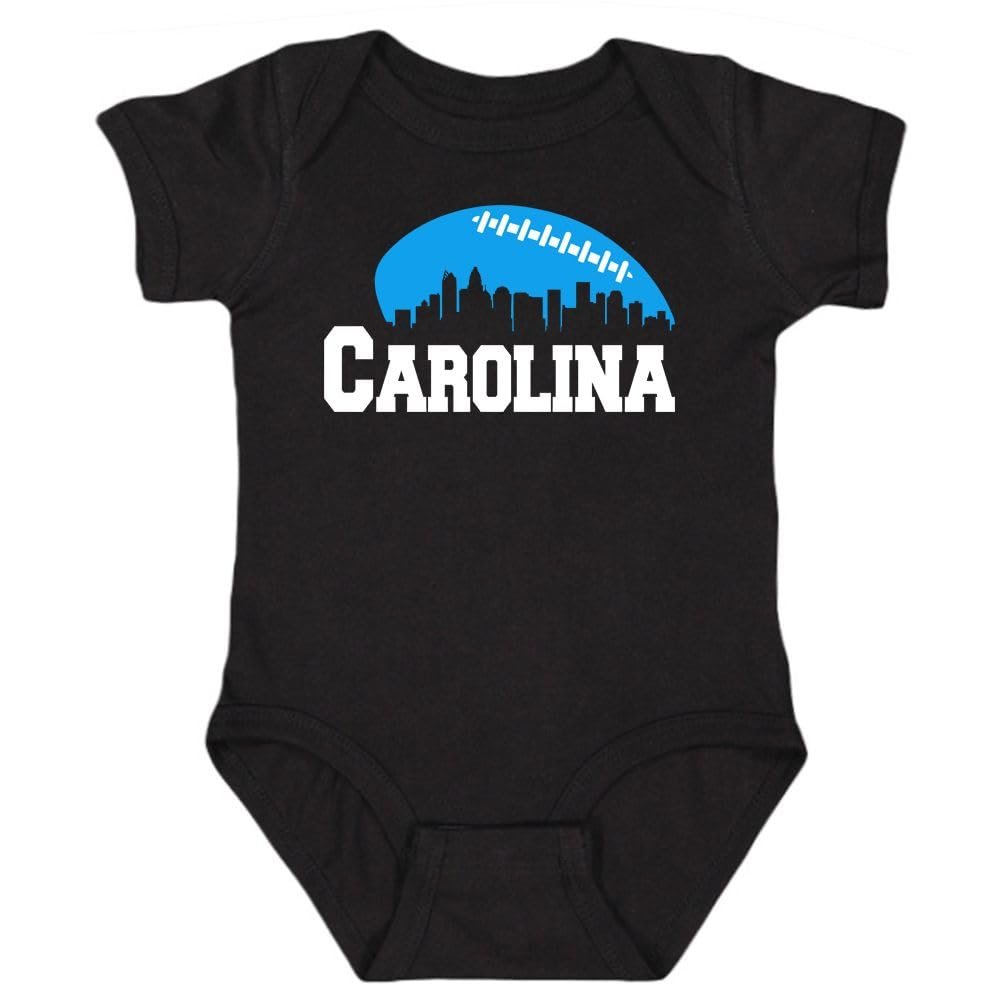 Carolina Skyline Kid's Bodysuit for Football Fans (Black, 12M)