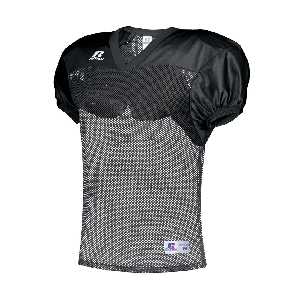 Russell Athletic Boys Stock Practice Jersey  Youth Football Gear & Training Equipment for Practice & Games J3 Black