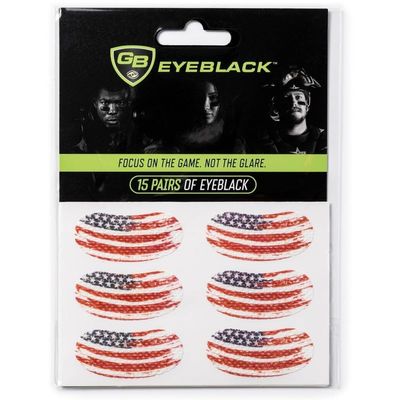 GB Eyeblack Sticker Sports Athletic Eyeblack Stickers for Men Women 15 Pairs Stars and Stripes