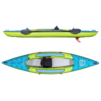 HO Sports Beacon Inflatable Kayak with Hand Pump, Adjustable Paddle & Carry Bag - Ergonomic High-Back Seat with Storage Holder & Built-in Fishing Rod Holder - 450 lbs Max Weight Capacity