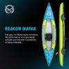 HO Sports Beacon Inflatable Kayak with Hand Pump, Adjustable Paddle & Carry Bag - Ergonomic High-Back Seat with Storage Holder & Built-in Fishing Rod Holder - 450 lbs Max Weight Capacity view 2