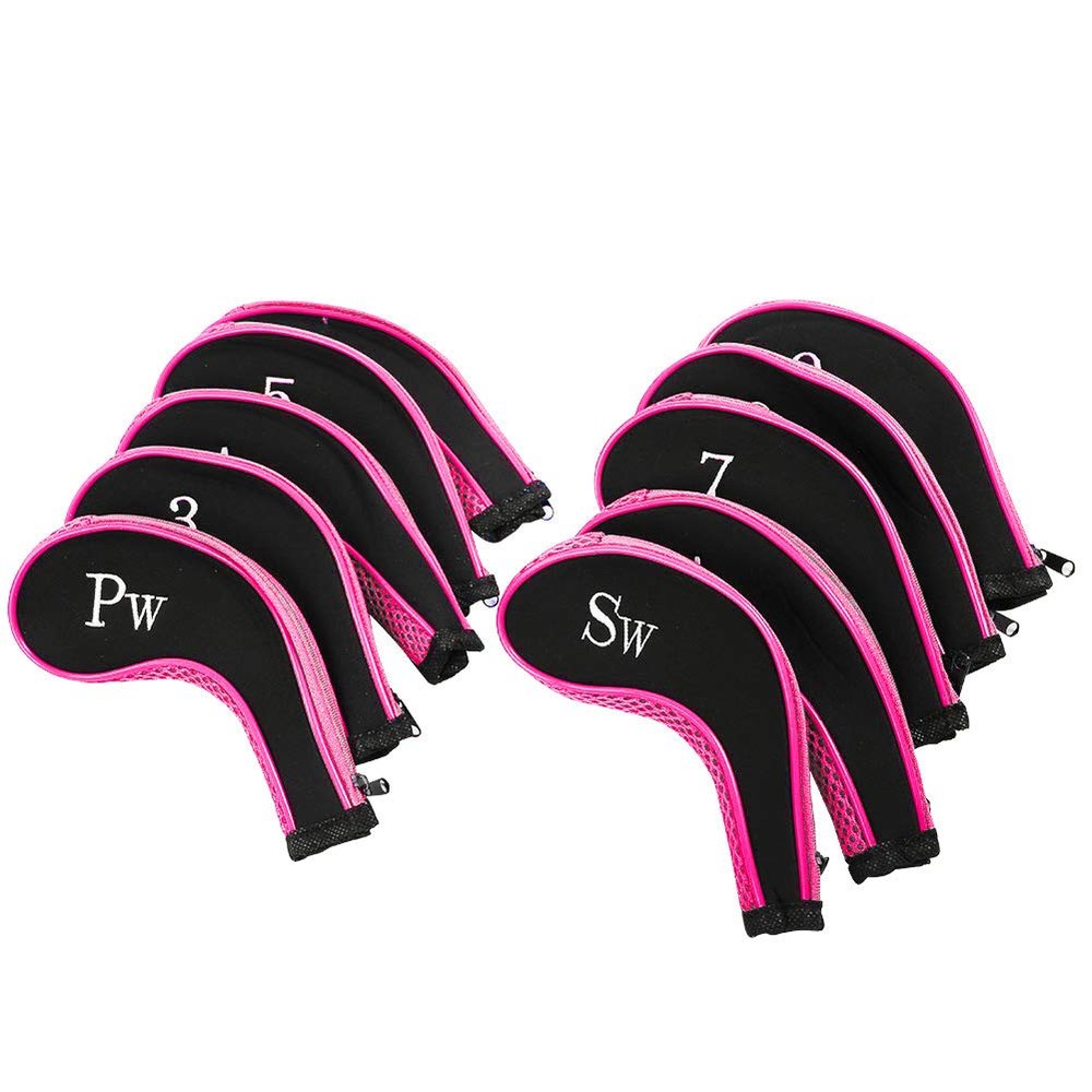 Covers Driver Cover Neoprene 10Pcs Neoprene Iron Covers Putter Set Protector Case Sory(Gray) ()