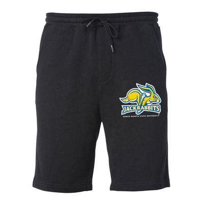 CornBorn South Dakota State Jackrabbits Gym Shorts - Premium Fleece SDSU Jackrabbits Primary Logo - Black - XL