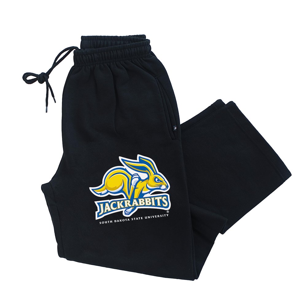 CornBorn South Dakota State Jackrabbits Sweatpants - Premium Fleece SDSU Jackrabbits Primary Logo - Black - Small