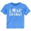 Future Tailgater Loves Football Baby/Toddler Chalk Art T-Shirt for Detroit Fans Blue view 1