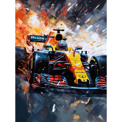 Artery8 Grand Prix Race Car in Action on Track Circuit Extra Large XL Wall Art Poster Print