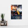 Artery8 Grand Prix Race Car in Action on Track Circuit Extra Large XL Wall Art Poster Print view 2