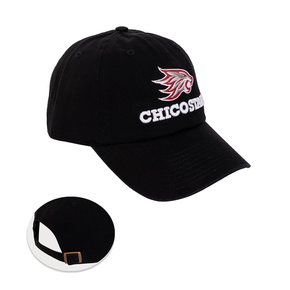 Desert Cactus Cal State University Chico Baseball Hat University California Wildcats Brimmed Embroidered Hats Cap Adjustable Cloth Strap Adult (Style A) Black