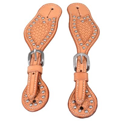 BAR H EQUINE American Leather Spurs Straps for Adults Western Womens Spur Horse Riding Barrel Racing Show and Rodeo Strap