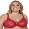 Curvy Couture Women's No Show Lace Unlined Underwire Bra Diva Red 42H view 1