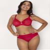 Curvy Couture Women's No Show Lace Unlined Underwire Bra Diva Red 42H view 2