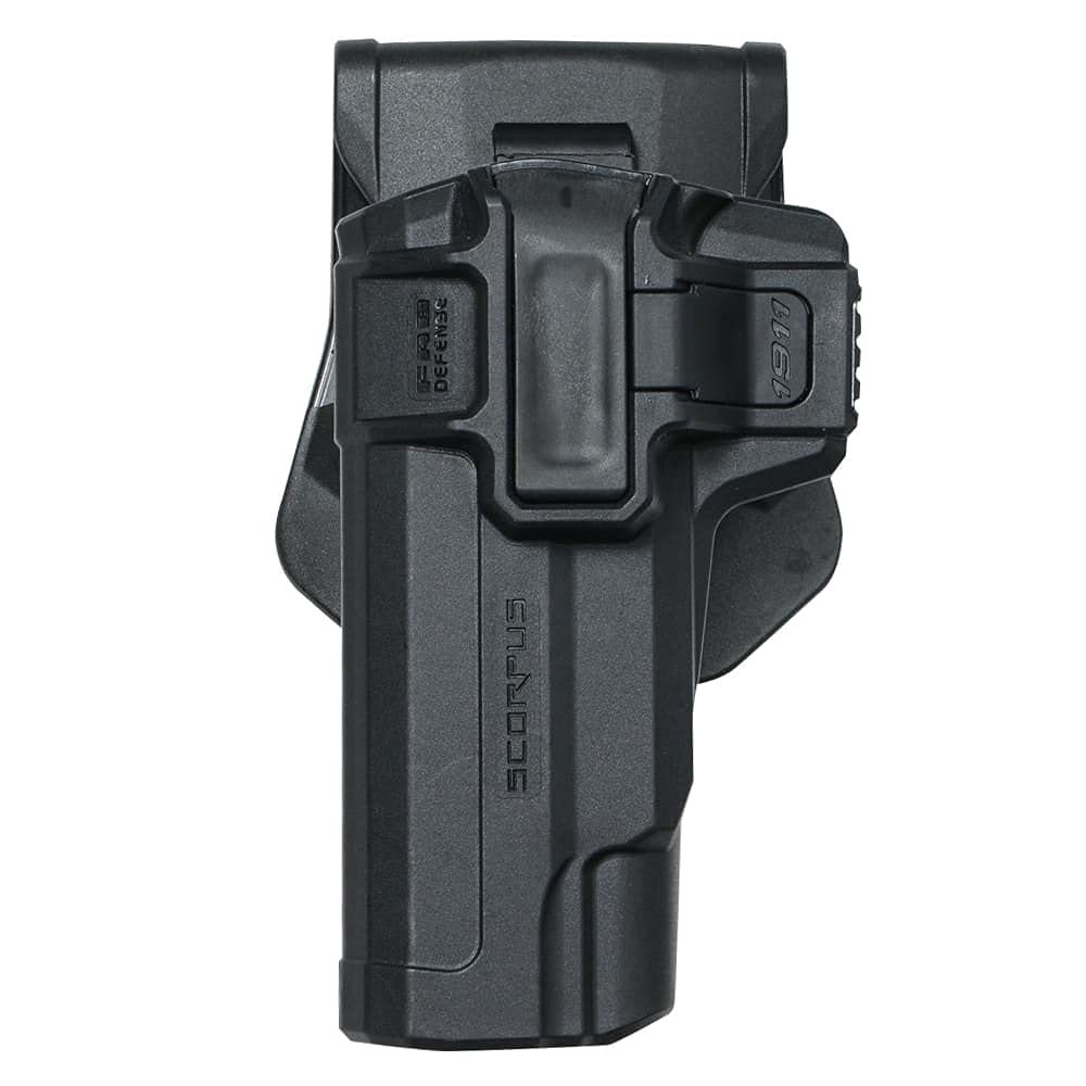 FAB Defense Scorpus M1 Level 1 Retention Swivel OWB Belt/Paddle Holster, 1911, Left Hand, Black, SC-1911SLHB