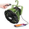LED Camping Fan Light Outdoor Lantern USB Rechargeable Portable Tent Travel Emergencies Power Bank 5200mAh Electric Ventilator Remote Control,Green,6.6 inch view 1