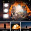 LED Camping Fan Light Outdoor Lantern USB Rechargeable Portable Tent Travel Emergencies Power Bank 5200mAh Electric Ventilator Remote Control,Green,6.6 inch view 2