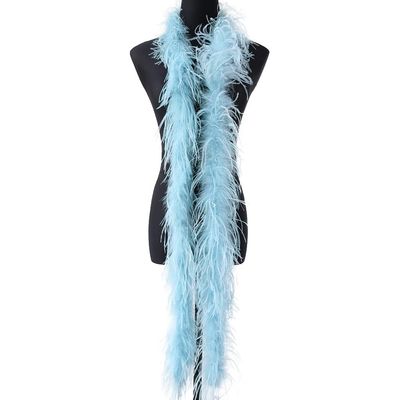 32 Color New Ostrich Feather Boa,DIY Stage Cosplay Decor Feather Scarf Beautiful Clothing Accessory Home Wedding Party Dance Performance 50 Grams 2 Meters (Color : Light Blue, Size : 50 Grams)