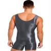Alvivi Mens Glossy Sleeveless U Neck Tank Leotard Mankini Bodysuit for Bodybuilding Swimming Grey Large view 3