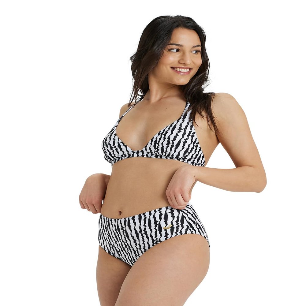 ARENA All Over Women's Halter Top Bikini Set - Fashion Two Piece Swimsuit | Women's Bathing Suit, Cute Bikini Swimsuits for Beach & Pool,Black Multi