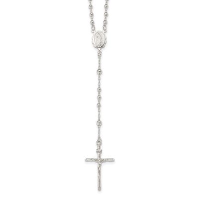 Precious Accents Sterling Silver Polished Rosary Necklace