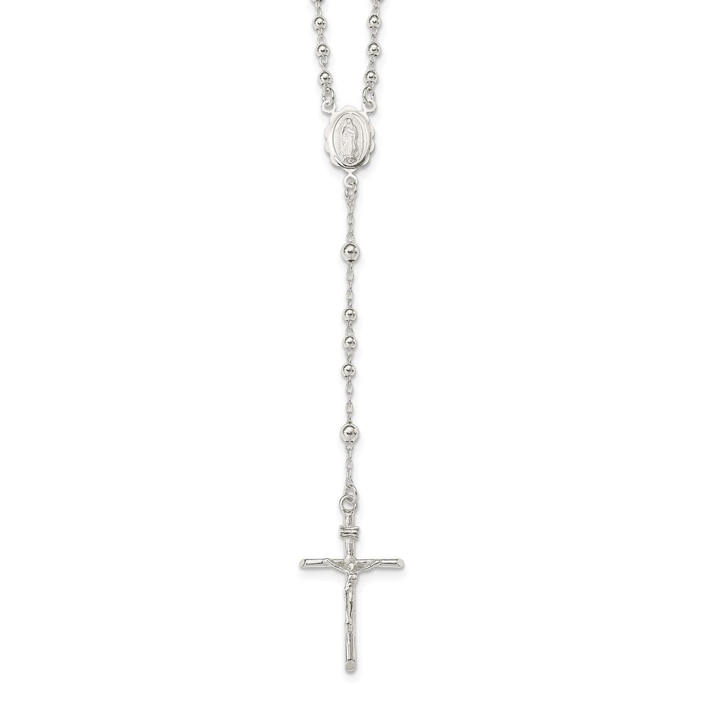 Precious Accents Sterling Silver Polished Rosary Necklace