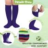 American Trends Kids Toddler Soccer Socks Knee High Tube long Three Stripes Cotton Uniform Sports Socks for Child Boys Girls 1 Pack Purple 3-6 Years view 2
