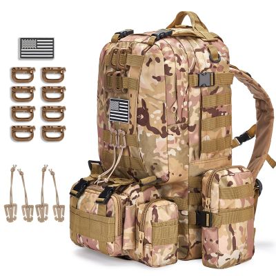 CALUOMATT Large Military Tactical Backpack for Men, 40-50L Backpacks for Women, Bug out Bag Army 3 Days Assault Pack Bags Rucksack with Molle System Cp
