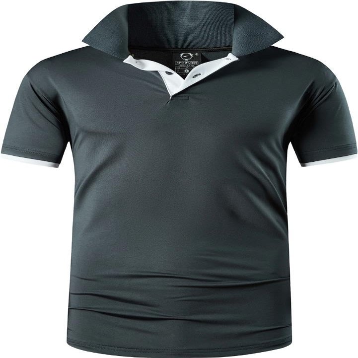 jeansian Men Sport Outdoor Quick Dry Short Sleeves Polo T-Shirt LSL322 Gray L