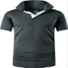 jeansian Men Sport Outdoor Quick Dry Short Sleeves Polo T-Shirt LSL322 Gray L view 1