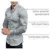 EOUOSS Mens Muscle Fit Dress Shirts Athletic Slim Fit Long Sleeve Stretch Wrinkle-Free Casual Button Down Shirt Iron Grey 2X-Large view 3