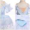 Girl Ballet Long Tutu Dress Cold Shoulder Spaghetti Straps Ice Skating Princess Puffy Skirt Camisole Gymnastics Leotard Kids Ballerina Swan Lake Performance Light Blue 5-6 Years view 2