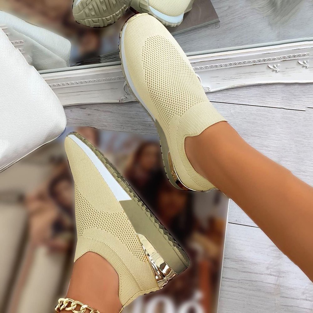 Women's Orthopedic Breathable Sneakers, Non-Slip Mesh Casual Fashion Tennis Running Sneakers 2023 New Walking Shoes with Arch Support, Premium Fashion Sneaker Comfortable Walking Shoes (Khaki #3, 8)