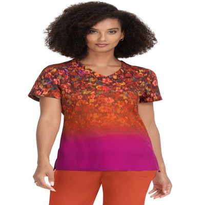 KOI Lite 1096PLM Women's Meena Placement Top Ombre Floral 2XL