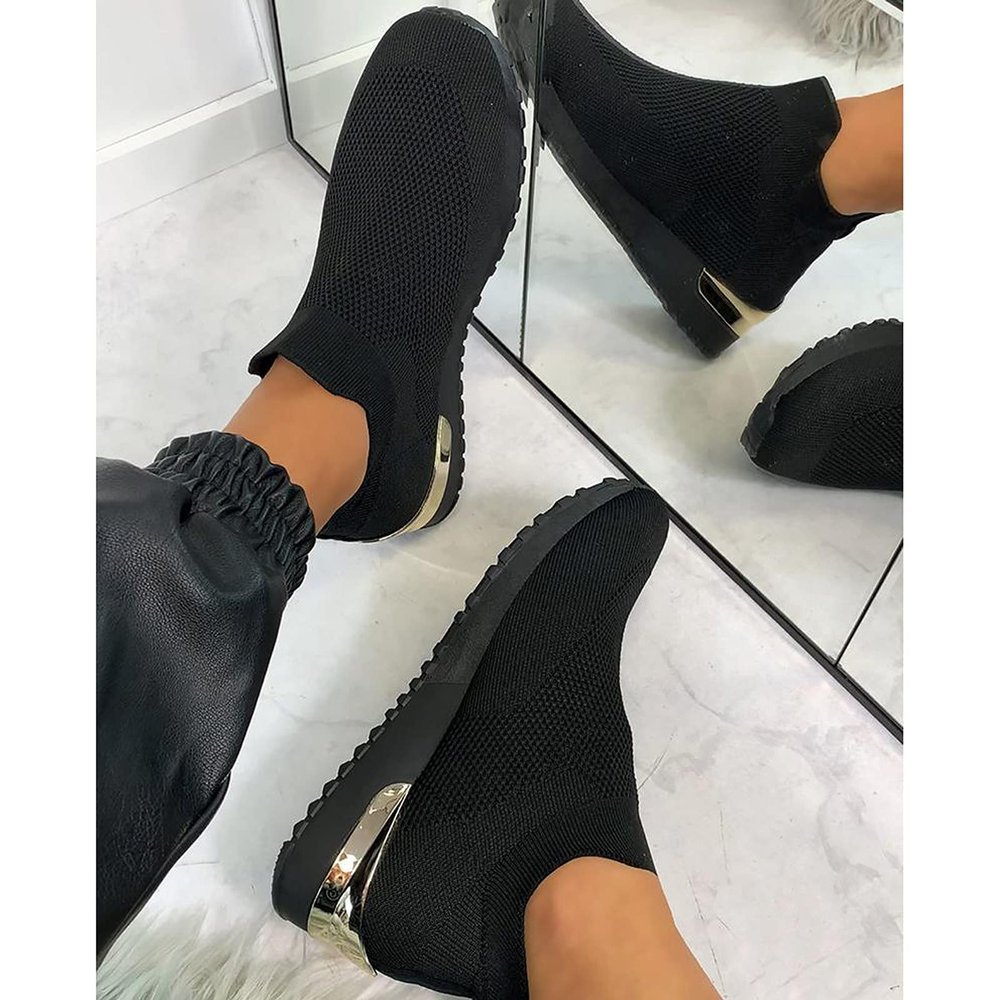Women's Orthopedic Breathable Sneakers, Non-Slip Mesh Casual Fashion Tennis Running Sneakers 2023 New Walking Shoes with Arch Support, Premium Fashion Sneaker Comfortable Walking Shoes (Black #3, 9)