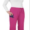 KOI Basics Women's Holly Cargo Scrub Pants, 8 Pockets, Drawstring Waist Flamingo X-Large Petite view 3