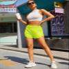BMJL Women's Athletic Shorts High Waisted Running Short Pocket 2.5" Sporty Shorts Gym Elastic Workout Shorts(XXL,Neongreen) view 2