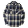 Alex Vando Mens Button Down Shirts Regular Fit Long Sleeve Casual Plaid Flannel Shirt,Navy/Yellow,M view 1