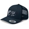 RIVEMUG Fish On Trucker Hat Mid Crown Curved Bill Fishing Hat Adjustable Cap Navy view 1