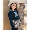 HINTINA 6T Toddler Little Girl Fall Outfits Collared Bear Long Sleeve Pullover Sweatshirt Sweatsuit Plaid Leggings Pants Preppy Aesthetic Clothes Winter Clothing Set 6-7T Years view 2