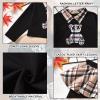 HINTINA 6T Toddler Little Girl Fall Outfits Collared Bear Long Sleeve Pullover Sweatshirt Sweatsuit Plaid Leggings Pants Preppy Aesthetic Clothes Winter Clothing Set 6-7T Years view 4
