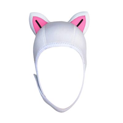 kowaku Cat Ears Scuba Diving Hood Surfing Hood 3mm Neoprene with Chin Strap for Water Sports Cute Surfing Hat Swim Hat for Men Women Winter, Black Line L