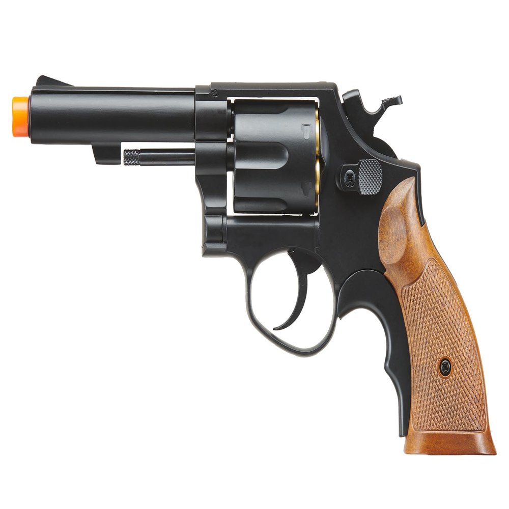 HFC Airsoft Gas Powered Steel Revolver Pistol w/ 6 BB Shells (Black)
