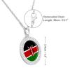 Kenyan Flag Diamond Necklace for Women Alloy Pendants Necklace Dainty Jewelry Gift Silver-Style view 2