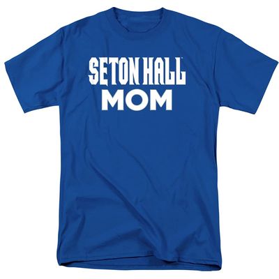 Seton Hall University Official Mom Unisex Adult T Shirt, Royal Blue, Large