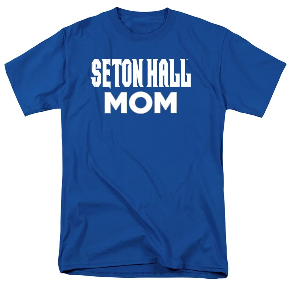 Seton Hall University Official Mom Unisex Adult T Shirt, Royal Blue, Large