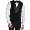 Men's Waistcoat Velvet Double-Breasted with 2 Real Pockets Slim Fit Wedding Groom's Dress Spring and Fall Vest for Father Husband Gift (Color : Dark Green, Size : X-Small) view 1